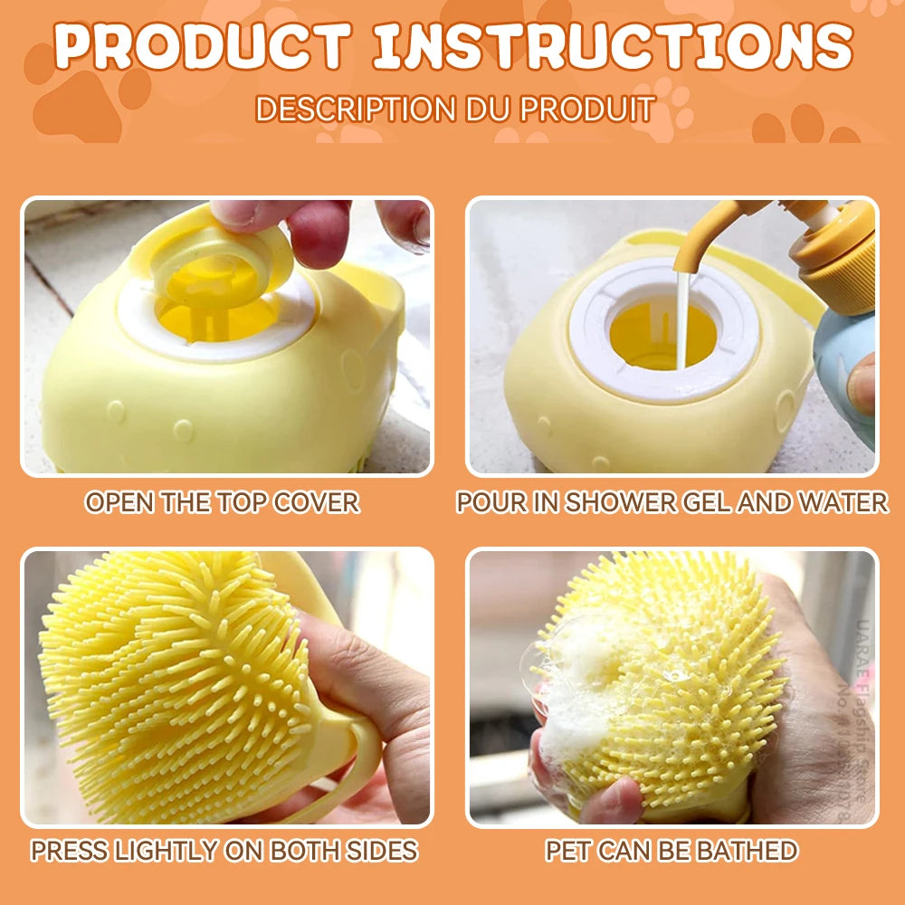 Gentle Pet Bathing Massage Brush